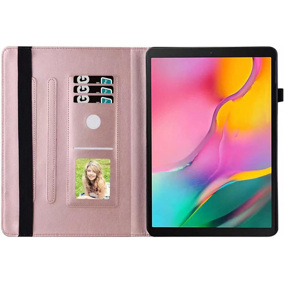 Huse pentru Lenovo Tab M9, Wallet Pen Slot, butterflies, maro