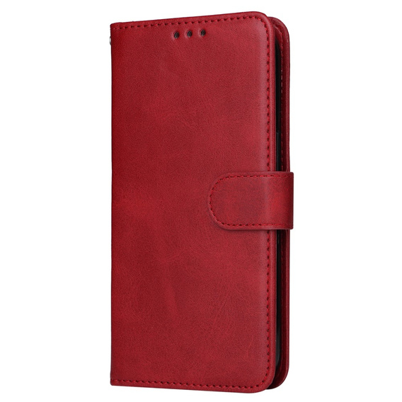Cu clapetă pentru Realme C67, Leather Wallet, roșu