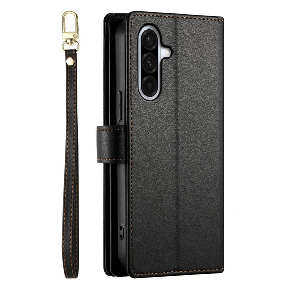 Cu clapetă pentru Samsung Galaxy A56 5G, Wallet Zipper Pocket, negru