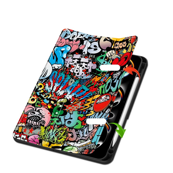 Husă pentru iPad Pro 11 2024, Smartcase, graffiti