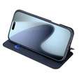 Husă Dux Ducis pentru iPhone 17 Pro, Skin Pro, cu clapetă, cu slot pentru carduri, albastru marin