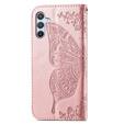 Cu clapetă pentru Samsung Galaxy A36, Butterfly, roz rose gold