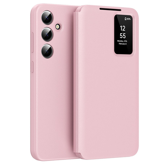 Husă cu clapetă pentru Samsung Galaxy A55 5G, Smart View Wallet, roz