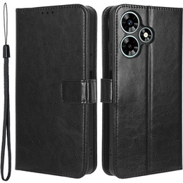Cu clapetă pentru Infinix Hot 30i, Crazy Horse Wallet, negru