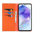 Cu clapetă pentru Samsung Galaxy S25, Litchi Skin Grain, albastru închis