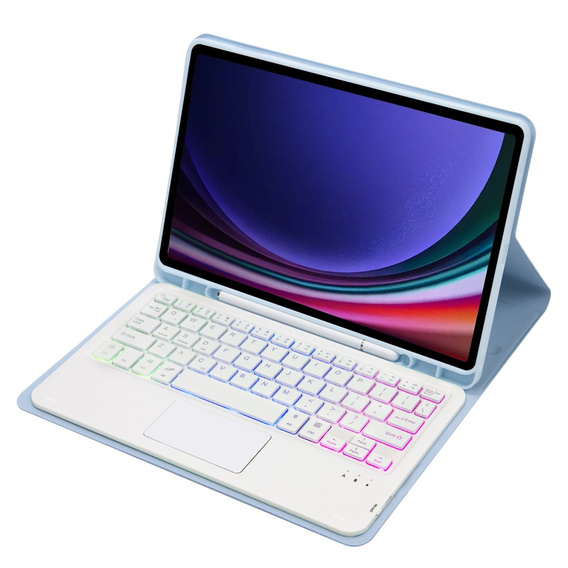 Carcasă + tastatură Samsung Galaxy Tab S9 FE X510 / X516, with touchpad, caz albastru