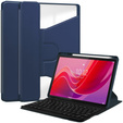 Husă pentru tastatură pentru Lenovo Tab M11, Rotary 360° Leather, albastru închis