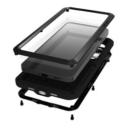 Love Mei Huse pentru Samsung Galaxy S24 FE, armored with glass, negru