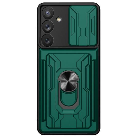 Husă blindată pentru Samsung Galaxy A54 5G, Camera Slide Card Slot, verde
