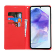 Cu clapetă pentru Samsung Galaxy S25, Litchi Skin Grain, roșu