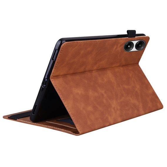 Husă pentru Xiaomi Redmi Pad Pro / Xiaomi Poco Pad, Classic, cu spațiu pentru stylus, maro