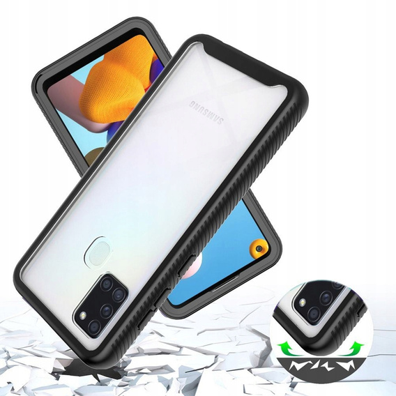 Carcasă pentru Samsung Galaxy A21S, Shockproof, cu folie, albastru