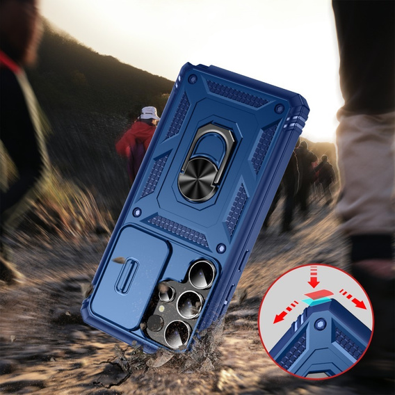 Husă pentru Samsung Galaxy S25 Ultra, KickStand Camera Lens, albastru