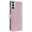 Cu clapetă pentru Samsung Galaxy M15 5G, Wallet Zipper Pocket, roz