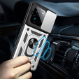Husă blindată pentru Realme GT 7 Pro, CamShield Slide, de argint