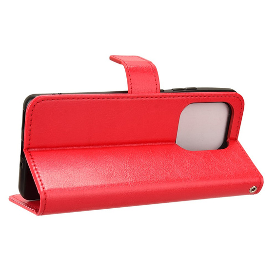 Cu clapetă pentru Motorola Edge 50 Ultra, Crazy Horse Wallet, roșu