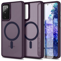 Husă pentru Samsung Galaxy S20 FE, pentru MagSafe, ERBORD Matt Case, violet închis + sticlă pentru ecran