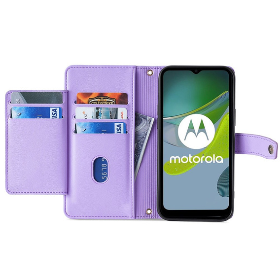 Cu clapetă pentru Motorola Moto G84 5G, Wallet Zipper Pocket, violet