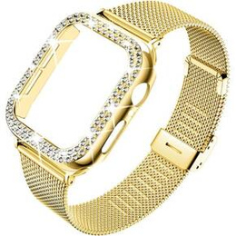 Etui z folią ochronną + Bransoleta Milanese do Apple Watch 1/2/3/4/5/6/SE (42/44MM), Black