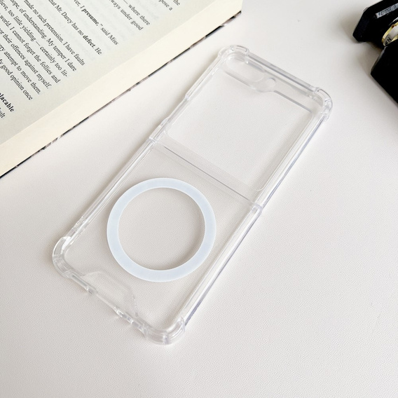 Huse pentru Samsung Galaxy Z Flip7 FE / Z Flip6, Dropproof MagSafe, transparentă