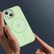 Husă pentru iPhone 15, pentru MagSafe, ERBORD Matt Case, verde + sticlă pentru ecran