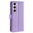 Cu clapetă pentru Samsung Galaxy S23, Wallet Zipper Pocket, violet