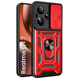 Husă blindată pentru Realme GT 7 / 7T, CamShield Slide, roșu