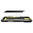 Carcasa Spigen pentru iPhone 16 Pro Max, Rugged Armor MagSafe, negru + Tempered Glass 9H