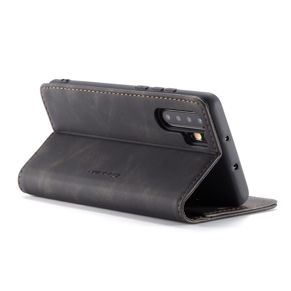 Husa CASEME pentru Huawei P30 Pro, Leather Wallet Case, negru