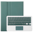 Carcasă + tastatură Samsung Galaxy Tab S9, Leather Pen Slot TouchPad, verde închis