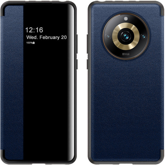 Husă cu clapetă pentru Realme 11 Pro 5G / 11 Pro+ 5G, Side View, albastru
