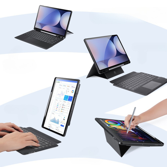 Husă pentru tastatură pentru Samsung Galaxy Tab S8 Ultra / S9 Ultra / S10 Ultra, Dux Ducis DK Series, negru