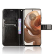 Cu clapetă pentru Motorola Edge 50 Ultra, Crazy Horse Wallet, negru