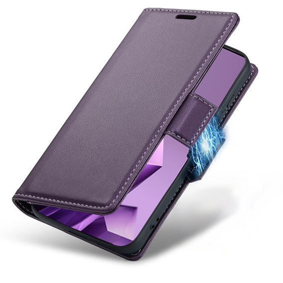 Husă pentru Infinix Note 50 Pro, ERBORD Glossy Litchi, portofel cu clapetă, violet