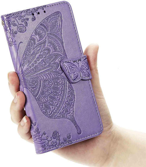 Cu clapetă pentru Realme Note 70T 4G, Butterfly, violet