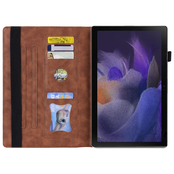 Husă pentru Samsung Galaxy Tab A9+, Classic, cu spațiu pentru stylus, maro