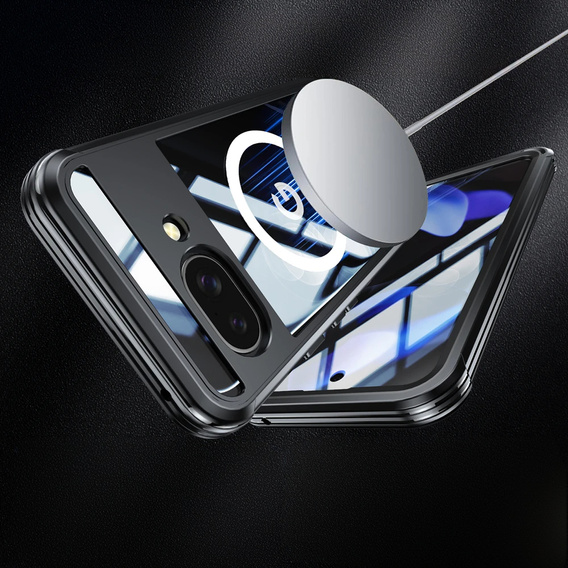 Husă pentru Google Pixel 9A, Shockproof, cu sticlă, pentru MagSafe, negru