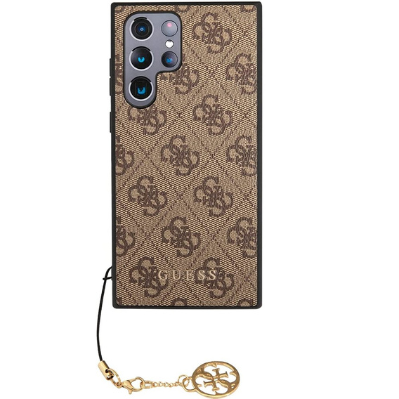 GUESS Huse pentru Samsung Galaxy S22 Ultra, 4G Charms Collection Hardcase, maro