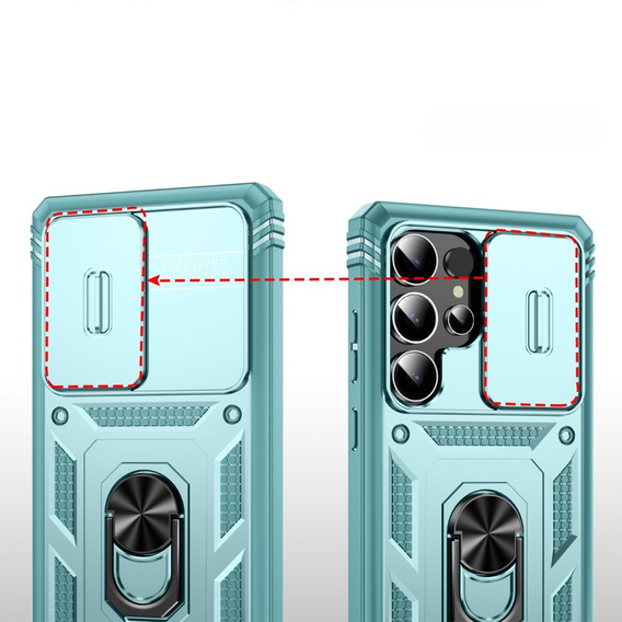 Husă pentru Samsung Galaxy S25 Ultra, KickStand Camera Lens, albastru