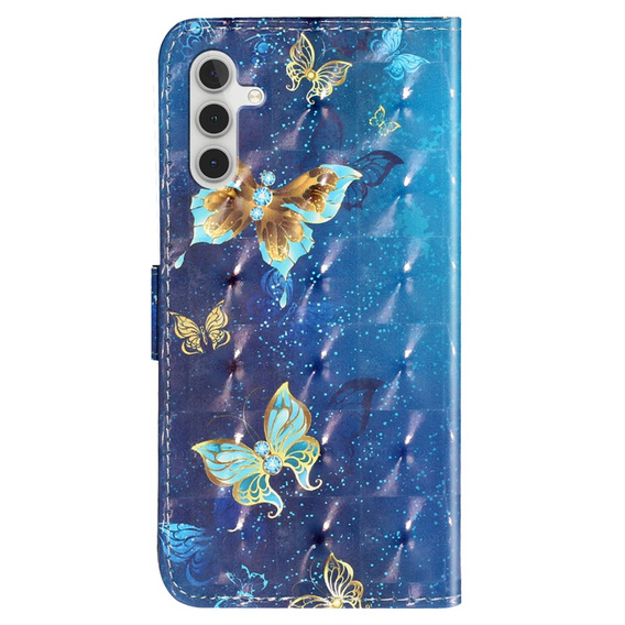 Cu clapetă pentru Samsung Galaxy A35 5G, Wallet, Butterflies albastru