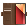 Husă pentru Xiaomi Redmi Note 13 Pro 4G / Xiaomi Redmi Note 14S / Xiaomi Poco M6 Pro 4G, ERBORD Glossy Litchi, portofel cu clapetă, maro