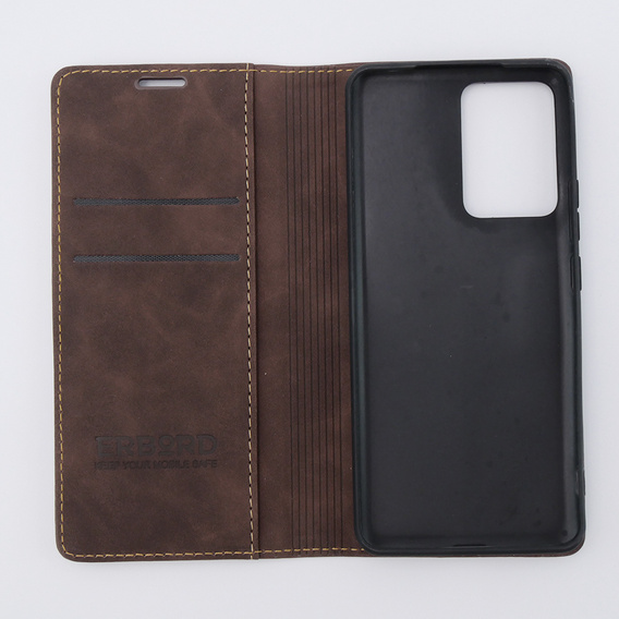 Husă pentru Xiaomi 13 lite, ERBORD Vintage, portofel cu clapetă, cafea