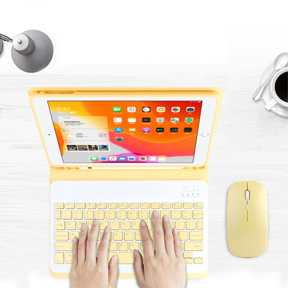 Carcasă + tastatură iPad 10.2 2019 / 2020 / 2021, galben