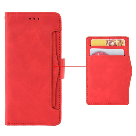 Cu clapetă pentru Samsung Galaxy A25 5G, Card Slot, roșu