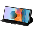 Cu clapetă pentru Samsung Galaxy A55, Wallet Zipper Pocket Glittery, negru