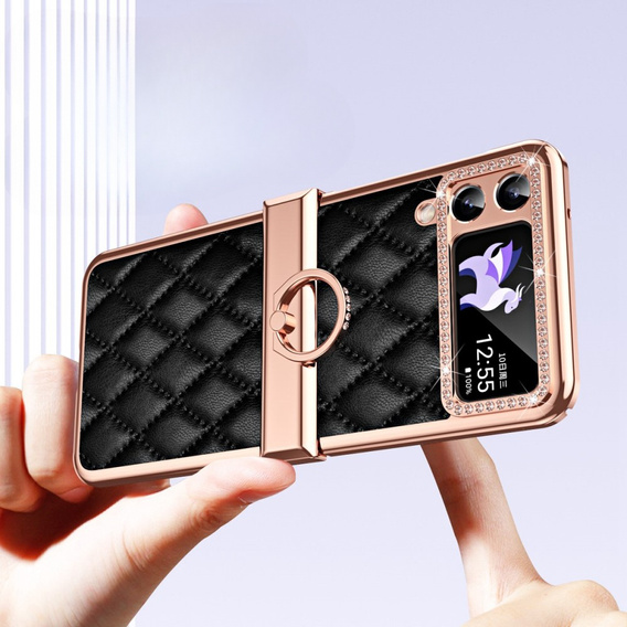 Husă pentru Samsung Galaxy Z Flip 4 5G, Rhombus Grid, Black