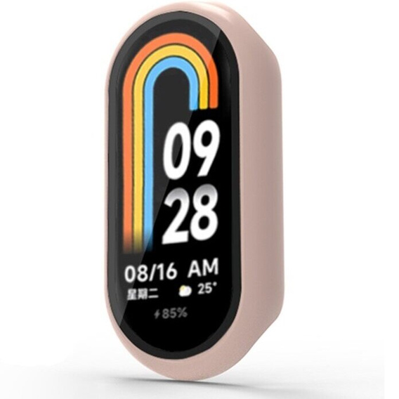Carcasă 2in1 + sticlă călită pentru Xiaomi Smart Band 10 / 9 / 8, roz