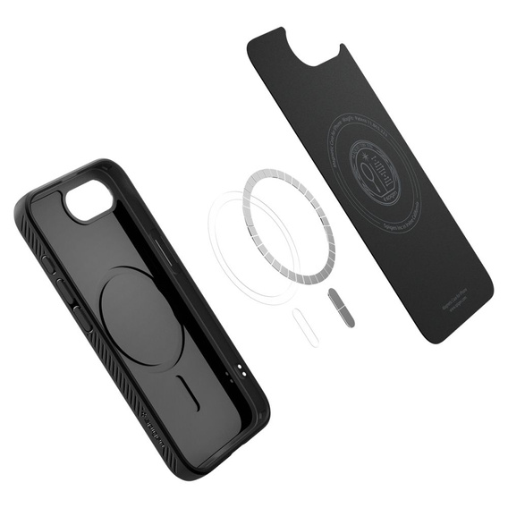 Carcasa Spigen pentru iPhone 16E, Liquid Air, negru + 9H Tempered Glass