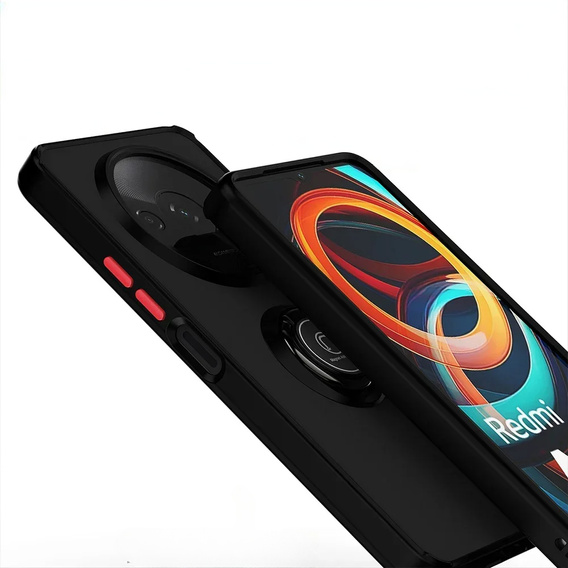 Husă din silicon pentru Xiaomi Redmi A3, cu protecție pentru cameră, transparent / negru