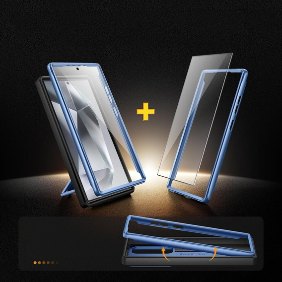 Husa pentru Samsung Galaxy S24 Ultra, Tongate MECH Series Clip, albastru